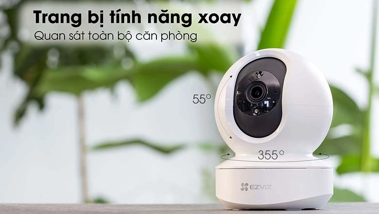 Camera IP Ezviz Cs TY1 có khả năng quay quét 340° lên xuống 55°