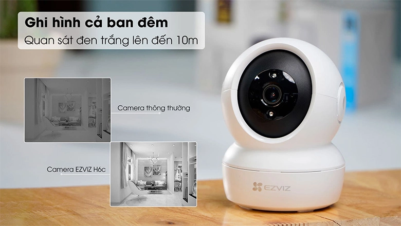 Camera IP Ezviz H6c giúp quan sát liên tục ngôi nhà suốt ngày đêm